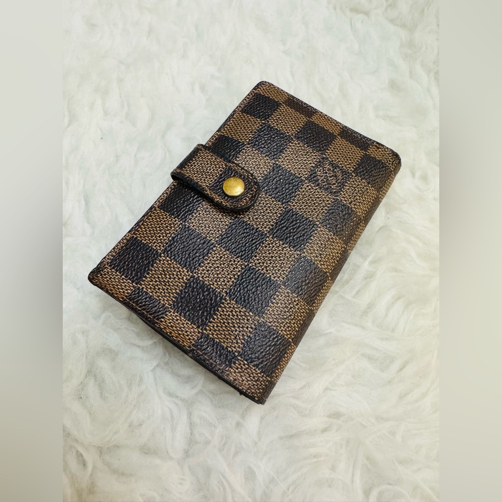 Louis Vuitton Damier Ebene French Kisslock Wallet